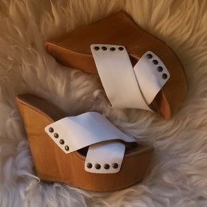 Candie's White Platform Wedges